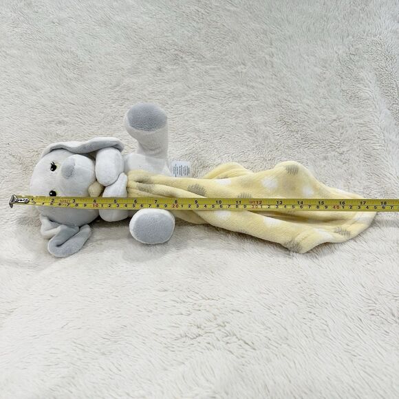 Little Beginnings Security Blanket White Yellow Plush Puppy Dog Polka Dot Lovey - Picture 5 of 5